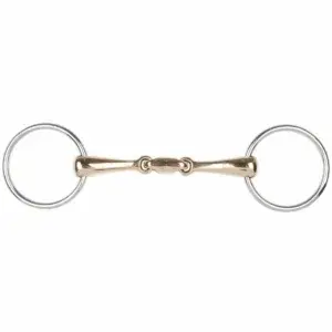 Watertrens Dubbelgebroken gold brass bij Divoza Horseworld