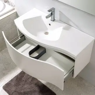 WAVE Badmeubel 100 cm met cast marmer wastafel bij Sanitear