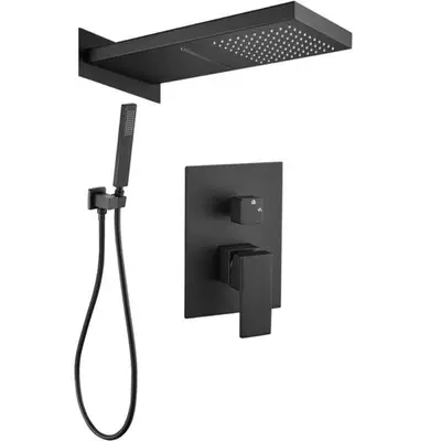 WEBO Inbouw Blackline Douche Mat Zwart bij DoucheKampioen