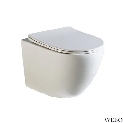 WEBO Odin Toilet Hangend Glans / Glanzend Wit Randloos – Kwaliteit & Design (Inclusief zitting) bij DoucheKampioen