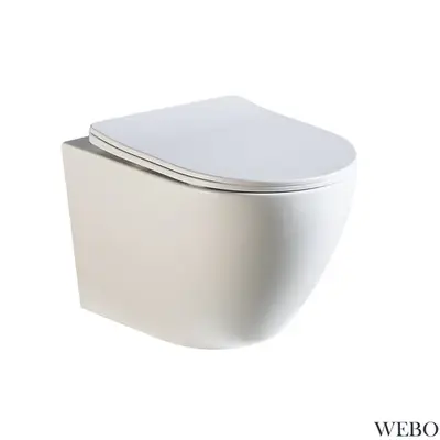 WEBO Odin Toilet Hangend Mat Wit Randloos – Kwaliteit & Design (Inclusief zitting) bij DoucheKampioen