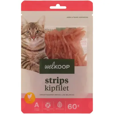 Welkoop Strips eendenfilet - Kattensnack - 60 Gram - eend bij Welkoop