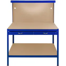 Werkbank met achterwand en lade Blauw bij Toolstation Nederland