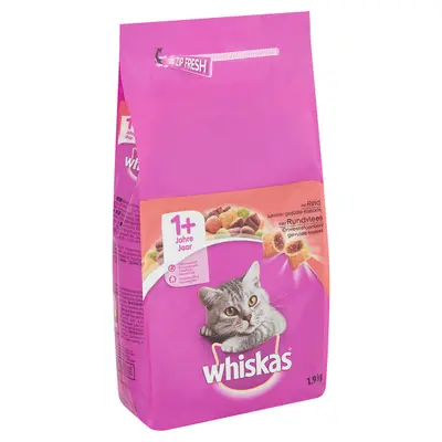Whiskas Droogvoer Kattenvoer Adult 1,9kg Rund bij Discus
