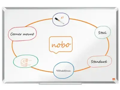 Whiteboard Nobo Premium Plus 60x90cm staal bij DiscountOffice.nl