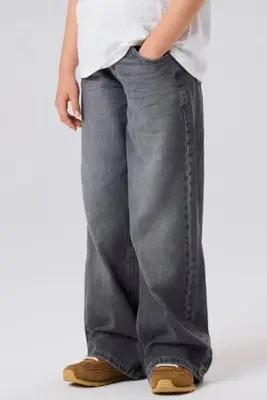 wide leg jeans NKFROSE grey denim bij Wehkamp