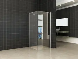 Wiesbaden Single douchecabine draaideur met zijwand 90x90cm chroom bij BadkamerXXL