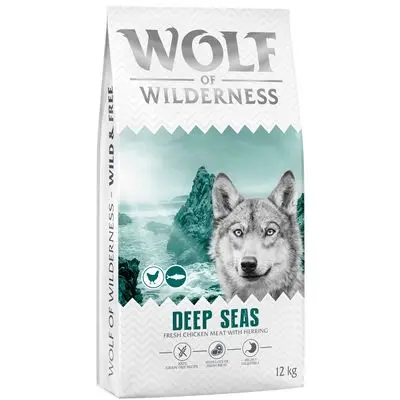 Wolf of Wilderness Adult 'Deep Seas' Hondenvoer met Haring - Graanvrij 12 kg nieuwe receptuur bij Bitiba