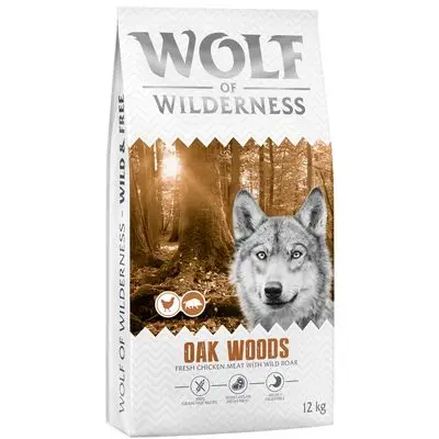 Wolf of Wilderness Adult "Oak Woods" Hondenvoer met Wild Zwijn - Graanvrij Sparpaket: 2 x 12 kg neue Rezeptur bij Bitiba