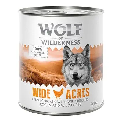 Wolf of Wilderness Hondenvoer 6 x 800 g Wide Acres - Kip bij Bitiba