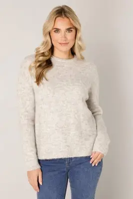 wollen gebreide trui grijs melange bij Wehkamp