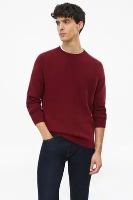 wollen regular fit gebreide trui - rood bij Wehkamp