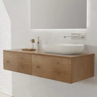wood badkamermeubel 120cm bij Sanitear