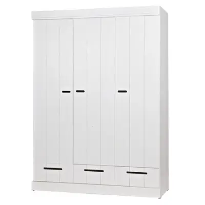 WOOOD Connect Kledingkast H 195 x B 140 x D 53 cm - Lades, Planken en Roede - Wit bij fonQ