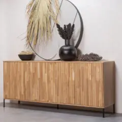 WOOOD Exclusive | Gravure New Dressoir 200cm - Eiken - Blanke Lak | Woonkamer meubels | Dressoir bij Meubelwebshop.nl