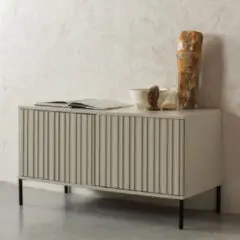 WOOOD | New gravure tv meubel 100cm grenen dust | Woonkamer meubels | Tv-dressoir | Tv-meubel bij Meubelwebshop.nl