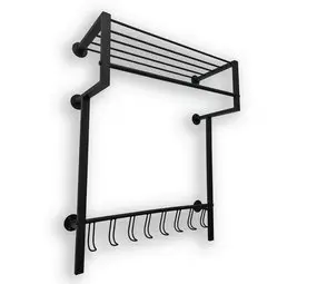 Ylumen Kapstok met 8 haken 70 cm breed - 90 cm hoog Zwart bij Lamponline