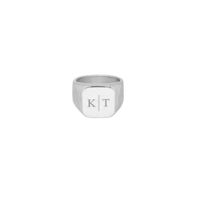 Zegelring heren 2 initials kleur zilver bij DRKS