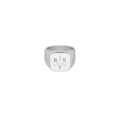 Zegelring heren 3 initials kleur zilver bij DRKS
