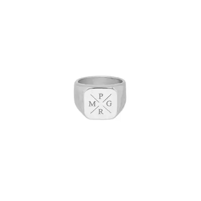 Zegelring heren 4 initials kleur zilver bij DRKS