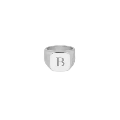 Zegelring heren initial kleur zilver bij DRKS
