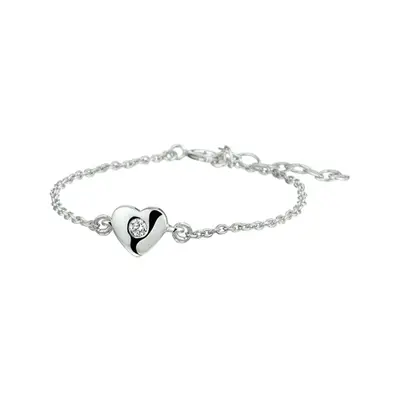 Zilveren Armband Hart en Zirkonia 1,5 mm 13 + 3 cm 1322393 bij Juwelier van Dam