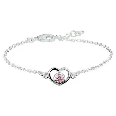 Zilveren Armband Hart en Zirkonia 13 - 15 cm 1321942 bij Juwelier van Dam