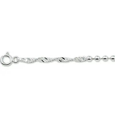 Zilveren Armband Singapore en Bolletjes 18cm 1321689 bij Juwelier van Dam