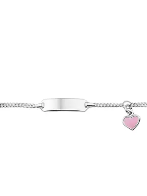 Zilveren Graveerarmband met Roze Hartje 9-11 cm 1324675 bij JuweliersWebshop
