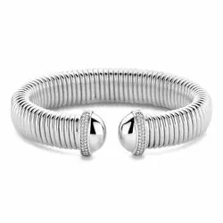 Zilveren klemarmband tubogas zirkonia 13 mm bij Zilver.nl