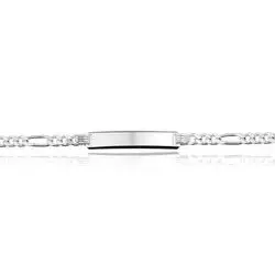 Zilveren naamplaat armband figaro 19 cm bij Zilver.nl