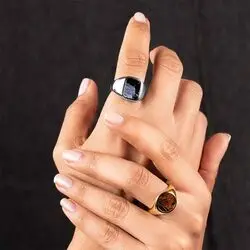 Zilveren zegelring met pietersiet bij Zilver.nl