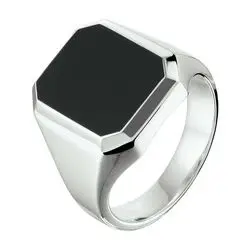Zilveren zegelring onyx rechthoek bij Zilver.nl