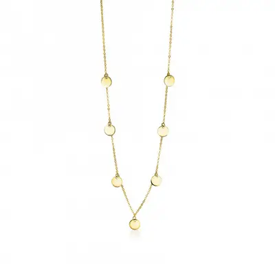 ZINZI Gold 14 karaat gouden collier met 7 rondjes 45cm ZGC167 bij ZINZI