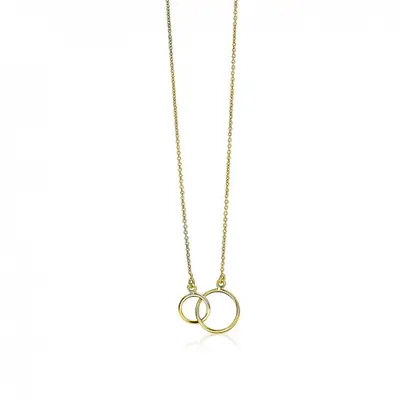 ZINZI Gold 14 karaat gouden collier open rondjes in elkaar 42cm ZGC115 bij ZINZI