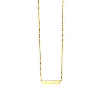 ZINZI Gold 14 karaat gouden collier plaatje glad 42cm ZGC176 bij ZINZI