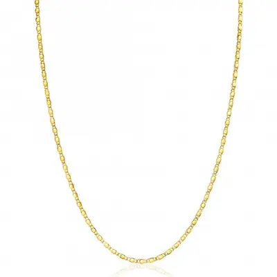 ZINZI Gold 14 karaat gouden massieve ketting met glanzende fantasie plaatjes 1,7mm breed 41-43cm ZGC497 bij ZINZI
