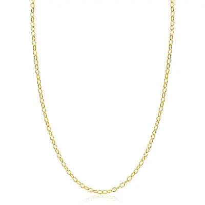 ZINZI Gold 14 krt gouden ketting met bewerkte ovale schakels 3mm breed 45cm ZGC538 bij ZINZI