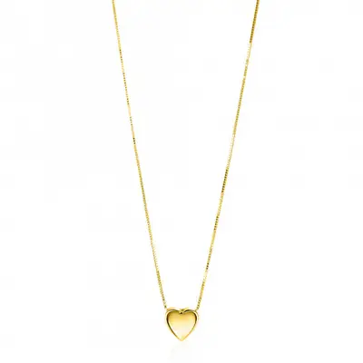 ZINZI Gold 14 krt gouden venetiaanse ketting 45cm met sierlijk glad hartje van 7mm ZGC486 bij ZINZI
