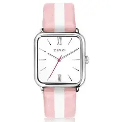 Zinzi horloge vierkante kast roze bij Zilver.nl