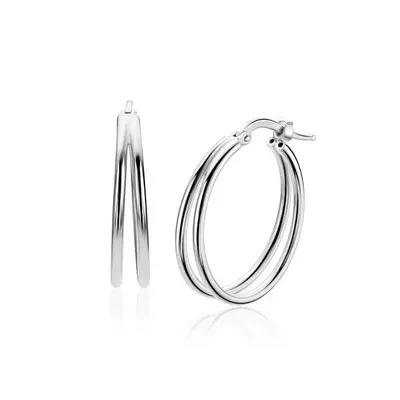 Zinzi Oorbellen ZIO2858 Zilver Dubbele Buis bij JuweliersWebshop