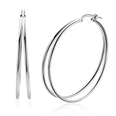 Zinzi Oorbellen ZIO2859 Zilver Dubbele Buis bij JuweliersWebshop