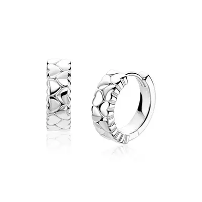 Zinzi Oorbellen ZIO2882 Zilver Dubbele Rij Hartjes bij JuweliersWebshop