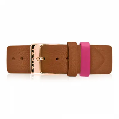 ZINZI Retro leren horlogeband cognac bruin roségoudkleurige stalen sluiting 18mm RETBAND6 bij ZINZI