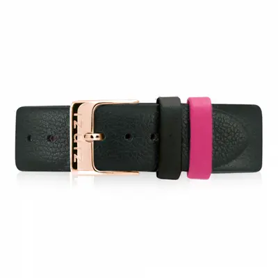 ZINZI Retro leren horlogeband zwart roségoudkleurige stalen sluiting 18mm RETBAND4 bij ZINZI