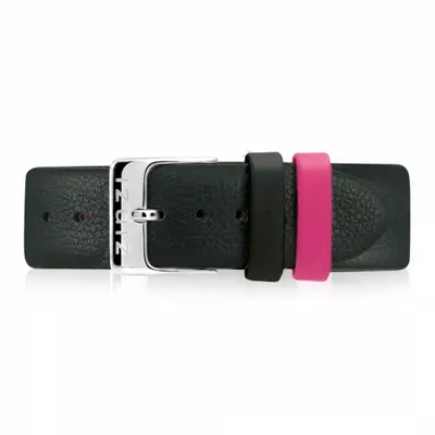 Zinzi Retro leren horlogeband zwart zilvergekleurde stalen sluiting 18mm RETBAND3 bij ZINZI