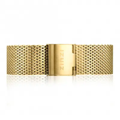 ZINZI stalen mesh horlogeband geelgoudkleurig 18mm RETBAND13 bij ZINZI