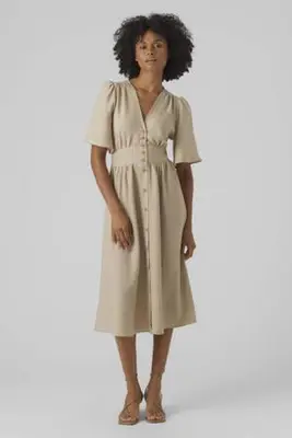 zomerjurk beige bij Wehkamp