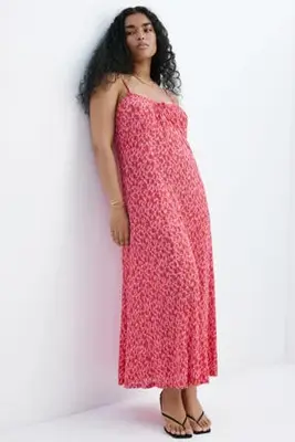 zomerjurk met print - rood bij Wehkamp