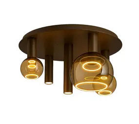 Ztahl Plafondlamp Riva 5 lichts Ø 50 cm platinum bij Lamponline